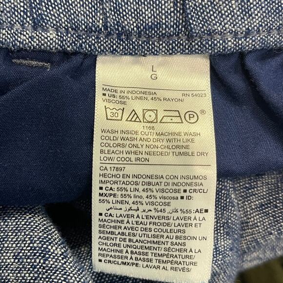 coastal nautical Linen drawstring breathable relaxed Old Navy pullon pants large - Picture 12 of 12